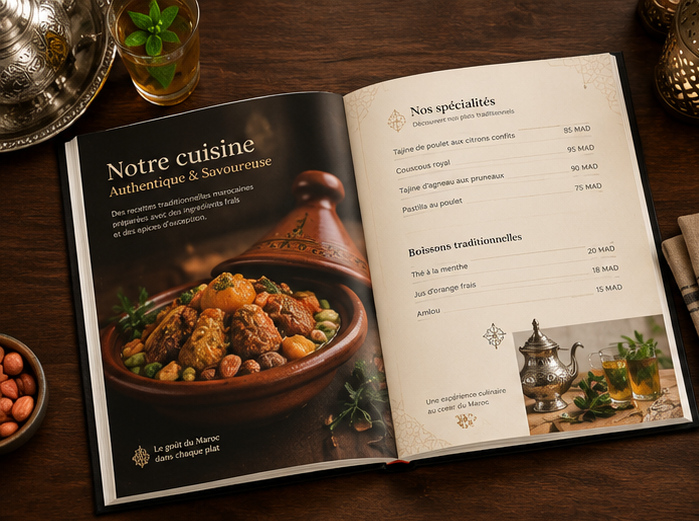 Menu de restaurant : visuel principal