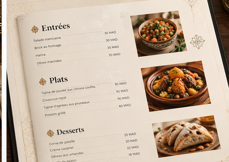 Menu de restaurant : visuel 2